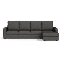 Apollo Sofa (Colour : Steel, Cushion : Hard, Back Type : High Back, Seating Capacity : Right Aligned 3 Seater + Right Aligned Chaise + Ottoman)