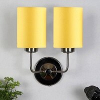 Otis Dual White & Black cotton Wall mounted Lamp Steel Base