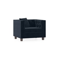 Windsor Luxe 1 Seater Fabric Sofa in Sea Port Blue Velvet Colour