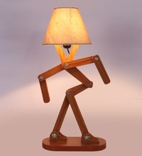 Man Table Lamp in Brown Shade