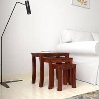 Hermes Solid Wood Side Table in  Honey Oak Finish