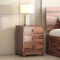 Magellan Solid Wood Bedside Table in Teak Finish