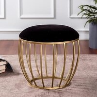Axel Leatherette Cage Metallic Stool in Brown Color
