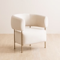 Buda Fabric Lounge Chair in Gold Colour