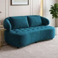 Henry Velvet 2 Seater Sofa T Blue Color