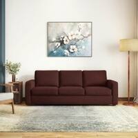 Apollo High Back 3 Seater  Fabric Sofa In Deep Crimson Velvet Colour