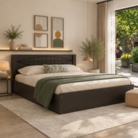 Muses Engineered Wood King  Size Bed With Drawer Storage (Melamine Finish)