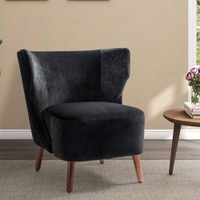 Torren Solid Wood Accent Chair in Black Colour