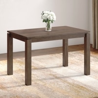 Atlas Solid Wood 4 Seater Storage Dining Table In Danish Walnut Finish