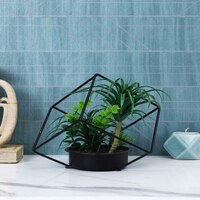 Artificial Ponytail Indoor Plant With A Metal Stand