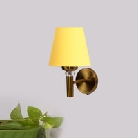 Devansh Metal Electric Wall Light in Gold Colour with Yellow Shade Count of 1 Light