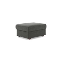Apollo Compact High Back Ottoman Fabric Sofa in Ash Grey Velvet Colour