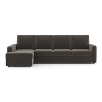 Apollo Compact Sofa (Colour : Smoke, Cushion : Soft, Back Type : High Back, Seating Capacity : Left Aligned 3 Seater + Left Aligned Chaise)