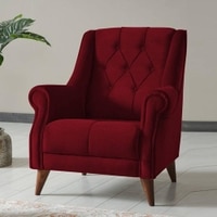 Joplin Solid Wood Accent Chair in Maroon Colour