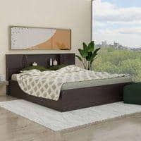 Kamira Solid Wood King Size Drawer Storage Bed In Melamine Finish