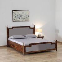 Domino Solid Wood Storage Bed In Turquoise Blue Colour