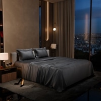 Stoa Paris Satin Bedsheet King Size with 2 Pillow Covers heet King Twilight Embrace
