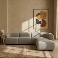 Zenliving Wood Left Aligned 3-Seater With Upholstery Non Storage Sofa In Grey Colour