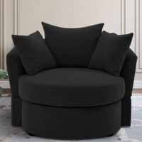 Cloro Solid Wood Accent Chair in Black Colour