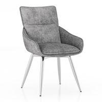 Megan Swivel Dining Chair In Grey Colour