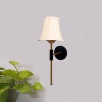 Devansh Metal Wall Mounted Lamp With Off-White Cotton Shade