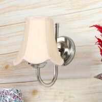 Devansh Steel Wall Mounted Lamp With Off-White Cotton Shade