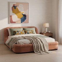 Casa Haven Relax Queen Size Bed in velvet With Engineered Hardwood Frame & Hydraulic Storage