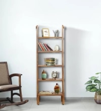 Benno Solid Wood  Bookshelf in Honey Oak Finish