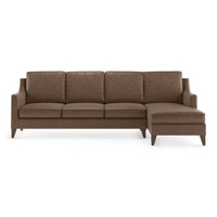 Abbey Sectional Sofa (Colour : Mocha, Cushion : Hard, Seater : Right Aligned 3 Seater + Right Aligned Chaise)