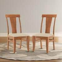 Fabio Dining Chair Set Of 2 In Fabric Macadamia Brown And Finish Amber Walnut