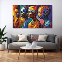 The Castle Decor Modern African Art Wall Art Set of 5 27x48 Inch
