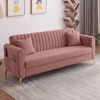 Daraco Velvet 3 Seater Sofa in Pink Color