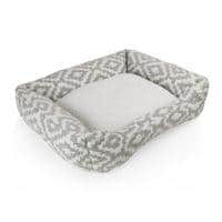 Aztec Lounger Polyester Pets Bed in Grey Colour