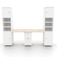 Dynamo 2 Seater Study Table  White In White Colour