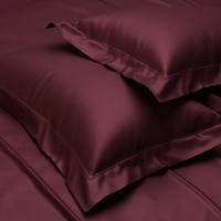 Stoa Paris Satin Pillow Covers,  Premium Plain Pillow Cover Set of 2, 68L x 45W cms - Velvet Wine