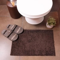 Marianna Brown Solid Natural Fiber 23x15 inches Anti-Skid Bath Mat