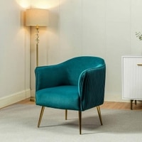 Celeo Velvet Accent Chair in Teal Blue Colour