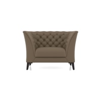 Weston 1 Seater Half Leather Sofa In Dark Truffle Italian Leather