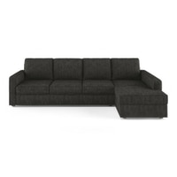 Apollo Fabric Sectional Sofa (Colour : Graphite Grey, Cushion : Hard, Back Type : Regular, Seating Capacity : Left Aligned 3 Seater + Left Aligned Chaise + Ottoman)