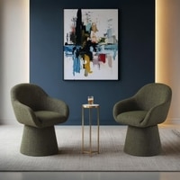 Selene Upholstered Accent Chair In Cedar Green Fabric