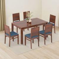 Atlas Solid Wood 6 Seater Compact Dining Table With Atlas Dining Chairs