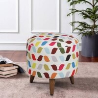 Caleb Solid Wood  Ottomon in  Multicolor Colour