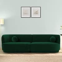 Izza Velvet 4 Seater Sofa in Green Colour