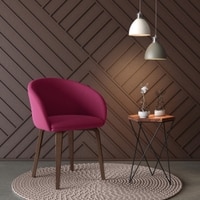 Meryl Fabric Lounge Chair in Raspberry Colour