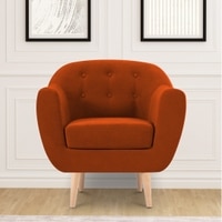 Colam Velvet 1 Seater Sofa in Orange Colour