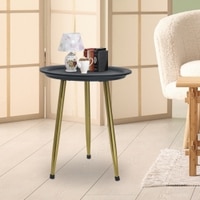 Metalsmith Solid Wood Side Table in Natural & Black Finish