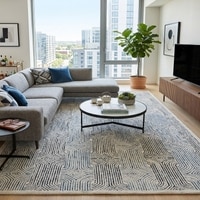 Azure Labyrinth Carpet Size 7.8x5.5 ft.