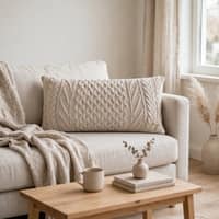 Kennedy Linen Cotton Knitted Decorative Cushion Cover 12 x 20 Inches