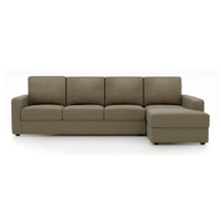Apollo Compact Sofa (Colour : Cappucino, Cushion : Soft, Seating Capacity : Right Aligned 3 Seater + Right Aligned Chaise + Ottoman)