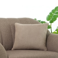 Knitted Purl Stone Cotton Cushion Cover 16X16  Inches